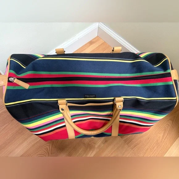 Y2K Kate Spade Striped Multicolor Duffel Bag - Picture 5 of 11